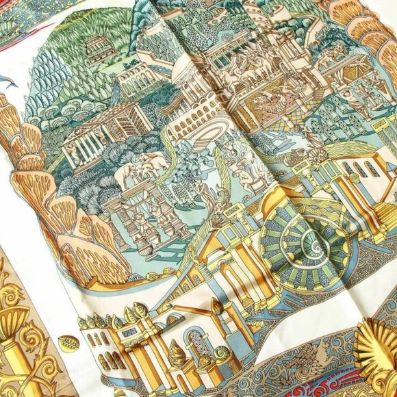 Authentic Hermes Multi-Color Pellier Silk Scarf - Picture 3 of 7